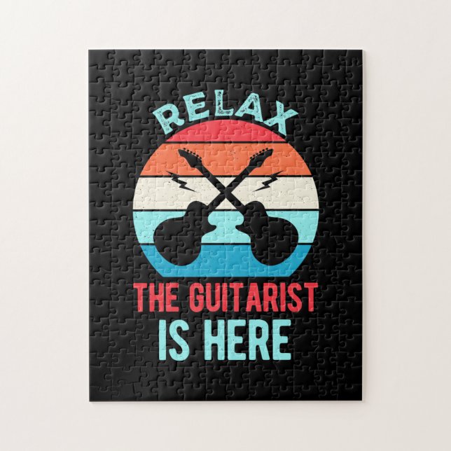 Quebra-cabeça Presente Xmas | Relaxe O Guitarista Está Aqui (Vertical)