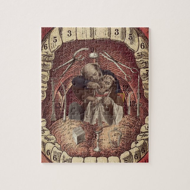 Quebra-cabeça presentes de dentista de vintage (Vertical)