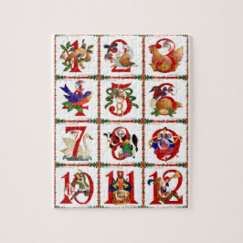 Quebra-cabeça Presentes de Quilt Impresso dos 12 Dias de Natal