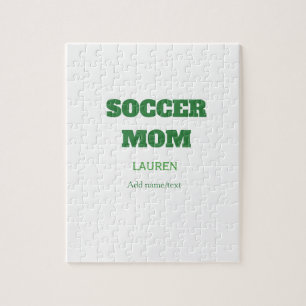 Quebra-cabeça PRESENtes DIA DAS MÃES FUTEBOL MÃE VERDE SIMPLES