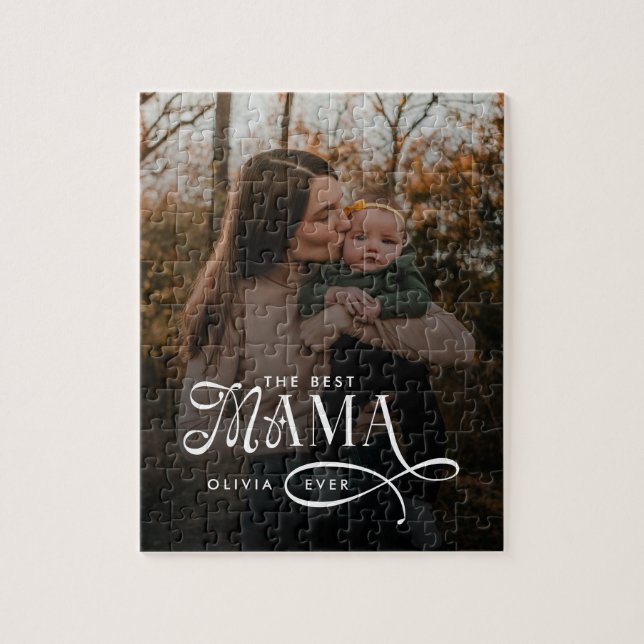 Quebra-cabeça Presentes do Dia das Mães com Foto da Melhor Mamãe (Vertical)