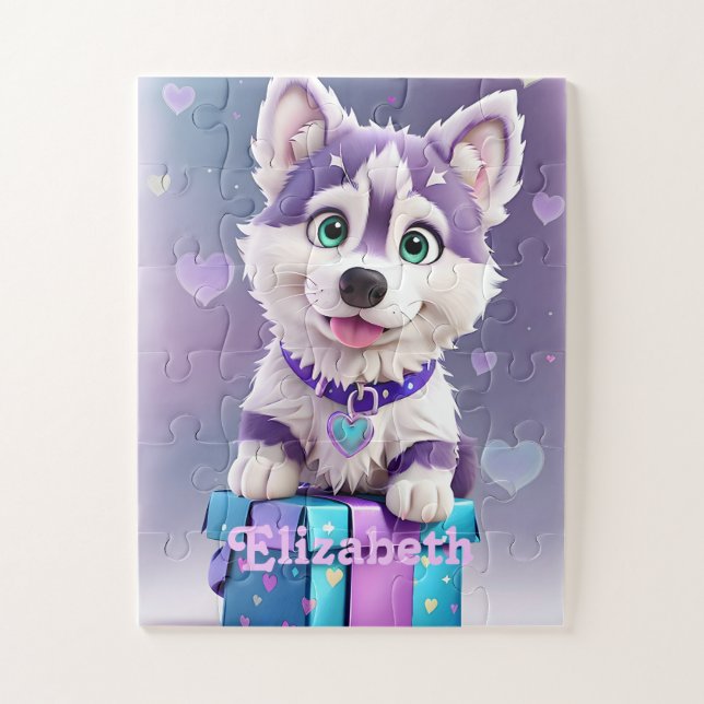 Quebra-cabeça Presentes Incríveis Husky Filhote Celebra (Vertical)
