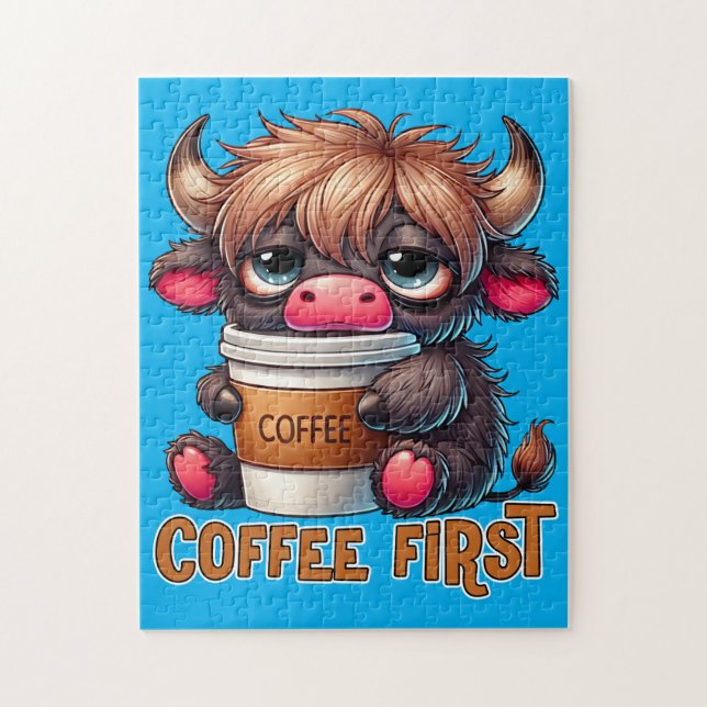 Quebra-cabeça Presentes para Amantes de Café Primeiro  (Vertical)