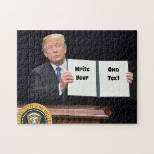 Quebra-cabeça Presidente Donald Trump - Escreva Seu Próprio Tex