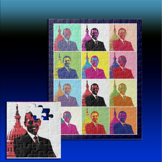 Quebra-cabeça Presidente Obama Pop Art (President Obama Pop Art Jigsaw Puzzle)