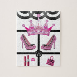 quebra-cabeça preto branco-rosa-rosa