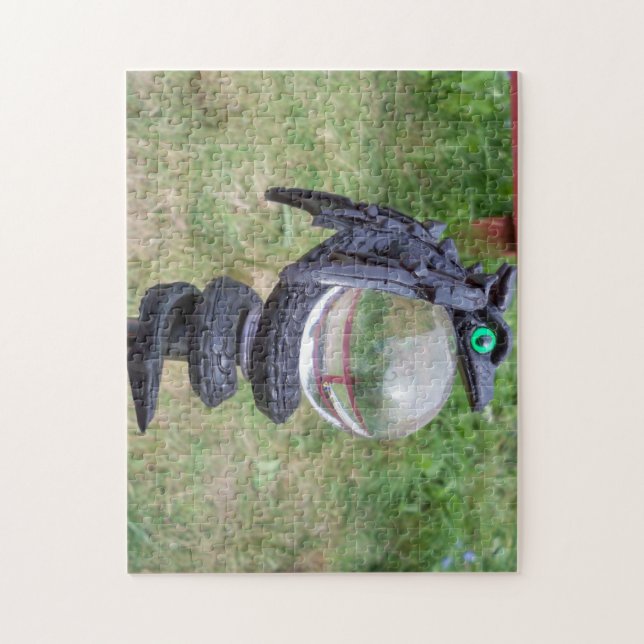 Quebra-cabeça preto da esfera do dragão (Vertical)