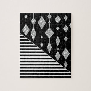 Quebra-cabeça Preto e branco, abstrato, geométrico, simples, Dig