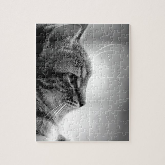 Quebra-cabeça Preto e Branco Meditantes de Gatos (Vertical)