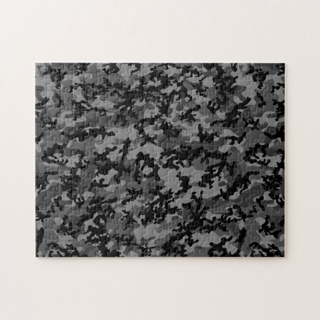 Quebra-cabeça preto feito sob encomenda de Camo (Horizontal)