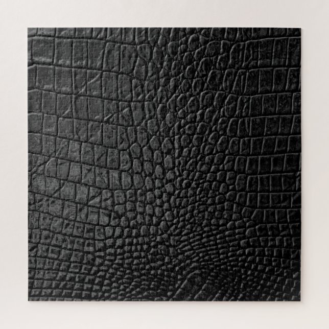 Quebra-cabeça Preto-Leigo: Elegância de Textura de Couro (Vertical)