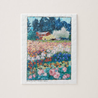 quebra-cabeça - primavera da edredão da arte na