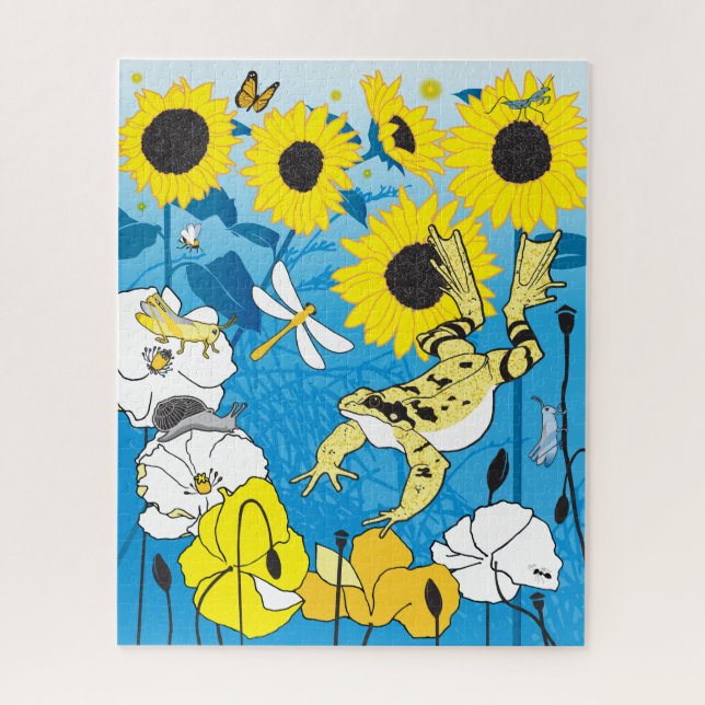 Quebra-cabeça primavera de jardim 16x20 para Pessoas cegas (Vertical)