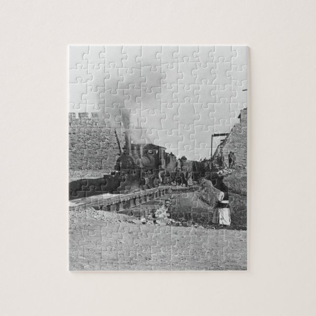 Quebra-cabeça Primeiro trem que passa através da parede de (Vertical)