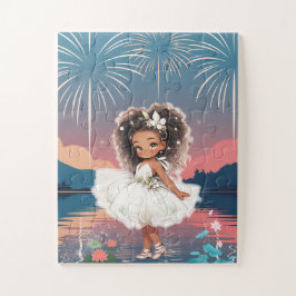 Quebra-cabeça Princesa Afro-Americana Lírio de Água Quebra-Cabeç