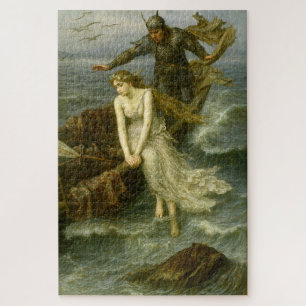 Quebra-cabeça Princesa & Cavaleiro No Mar Arte de Fantasia Medie