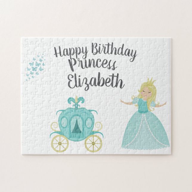 Quebra-cabeça Princesa Cinderella - Decoração da Festa de aniver (Horizontal)