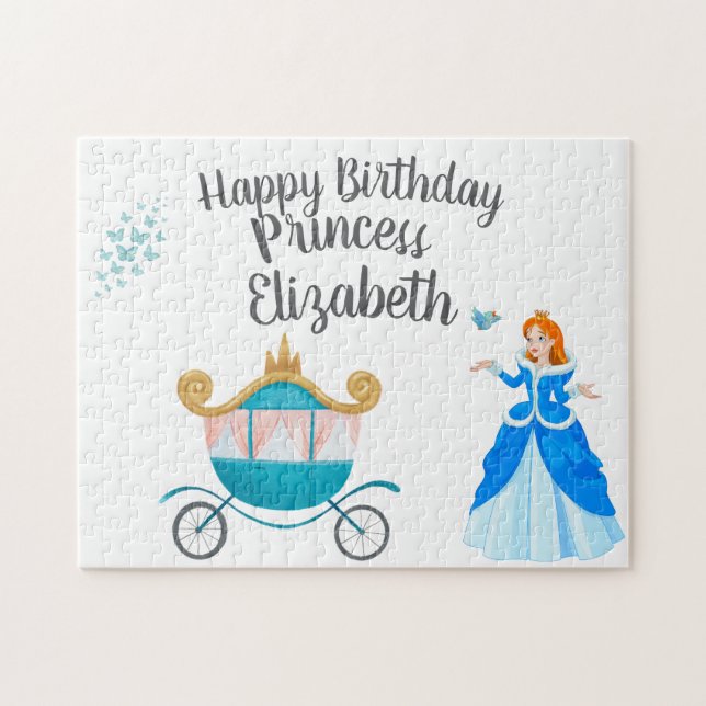 Quebra-cabeça Princesa Cinderella - Decoração da Festa de aniver (Horizontal)