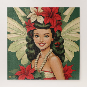 Quebra-cabeça Princesa de Natal Tropical de Retro