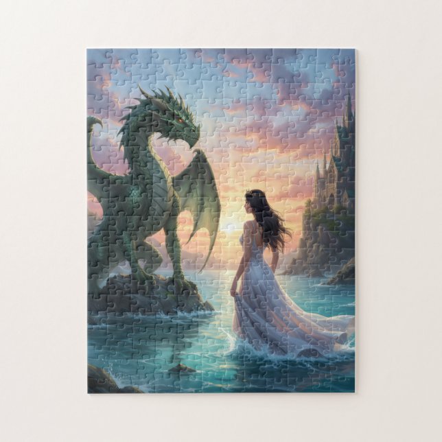Quebra-cabeça Princesa Mágica & puzzle de Dragão (Vertical)