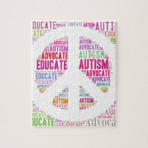 Quebra-cabeça Produtos do pêssego da consciência do autismo
