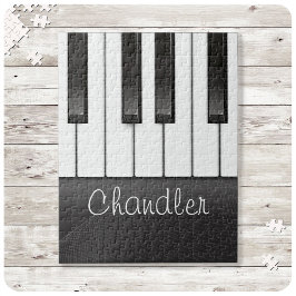 Quebra-cabeça Professor de Música Teclas Piano Nome Personalizad