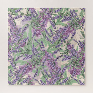 Quebra-cabeça Profusão de Lavanda Pó Rosa Floral Rústica
