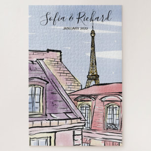 Quebra-cabeça Proposta de Noivado de Paris, presente de casal de