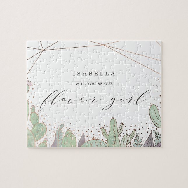 Quebra-cabeça Proposta Geométrica de Garota do Cactus e Suculta (Horizontal)