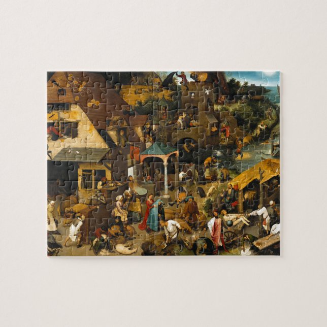 Quebra-cabeça Provérbio holandeses por Pieter Bruegel a pessoa (Horizontal)