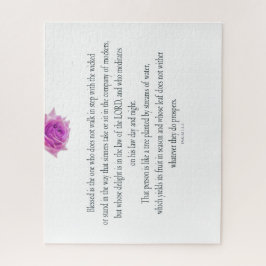 Quebra-cabeça PSALM 1:1-3 com Flor Roxo