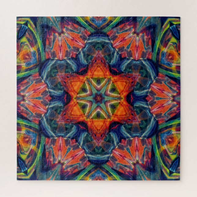 Quebra-cabeça Psicodélica Colorida Kaleidoscópio Padrão (Vertical)