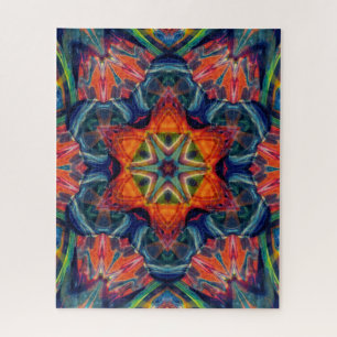 Quebra-cabeça Psicodélica Colorida Kaleidoscópio Padrão