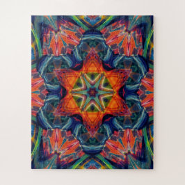 Quebra-cabeça Psicodélica Colorida Kaleidoscópio Padrão