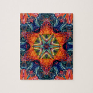 Quebra-cabeça Psicodélica Colorida Kaleidoscópio Padrão
