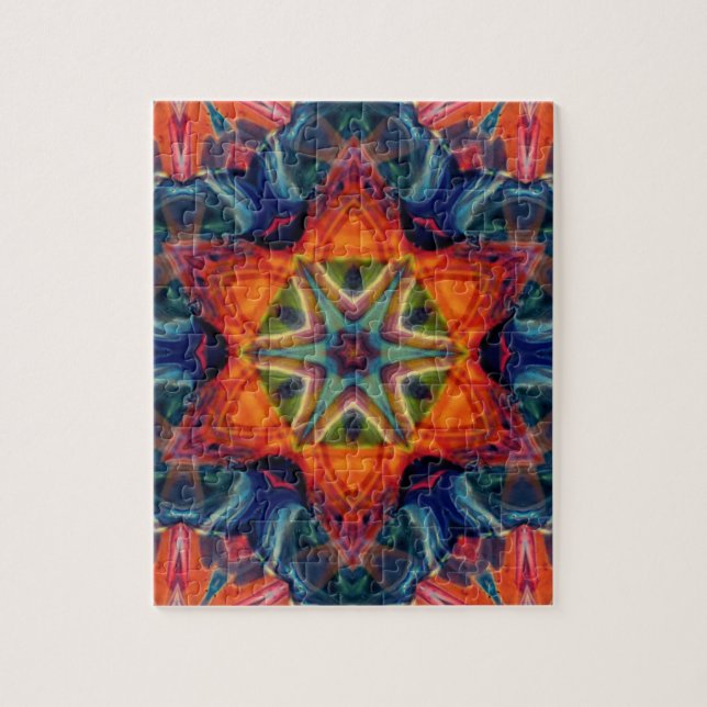 Quebra-cabeça Psicodélica Colorida Kaleidoscópio Padrão (Vertical)