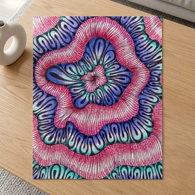 Quebra-cabeça Psicodélicas Linhas Orgânicas Abstratas Onduladas  (Criador carregado)