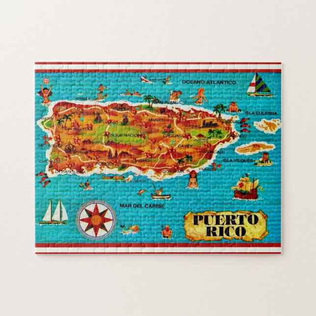 Quebra-cabeça Puerto Rico Spanish 11x14 Puzzle (Horizontal)
