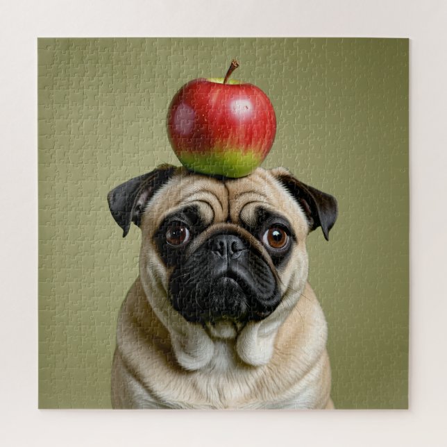 Quebra-cabeça Pug Apple (Vertical)