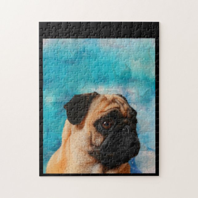 Quebra-cabeça Pug Retrato Cute Pug Face Pug Lover (Vertical)