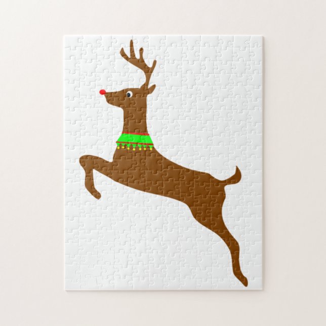 Quebra-cabeça Pulando Rudolph a rena vermelha do nariz (Vertical)