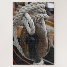 Quebra-cabeça pulley wood, houten katrol