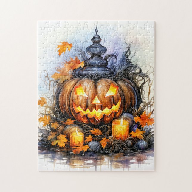 Quebra-cabeça Pumpkin de Halloween Spooky Brilhante (Vertical)