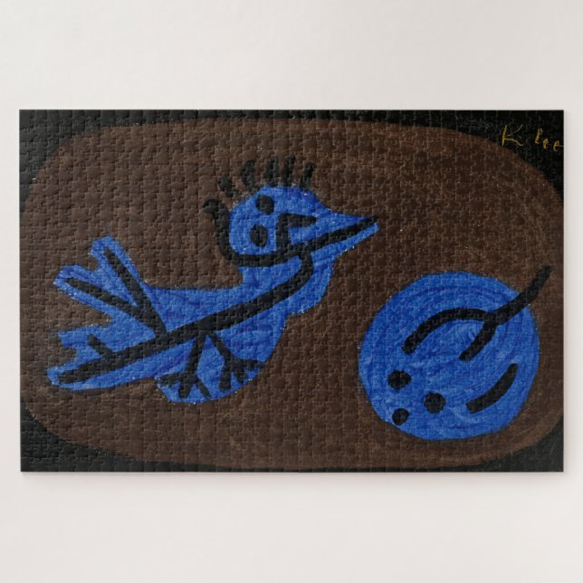 Quebra-cabeça Pumpkin de pássaro azul - Paul Klee 1939 (Horizontal)