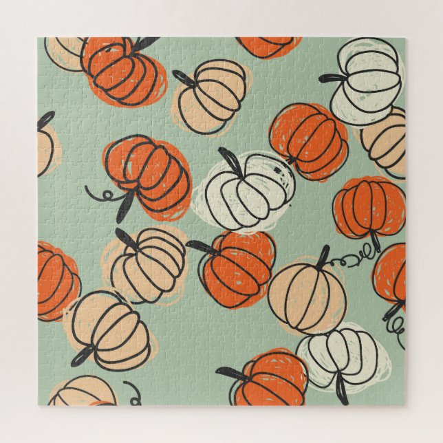 Quebra-cabeça Pumpkins: Um padrão perfeito de Ação de Graças. (Vertical)