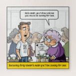 Quebra-cabeça Punny aniversário de 40 anos<br><div class="desc">Este aniversário de 40 anos mostra um homem chegando na casa da vovó na aniversário de 40 anos. Ele acha que ela quer celebrar o aniversário dele. Mas vovó está ficando velha e mal entende o que a mãe dele lhe disse. Vovó pensou que seu neto viria tomar chá. Não...</div>