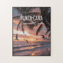 Quebra-cabeça Punta Cana DR Retro Seagull Souvenir tropical