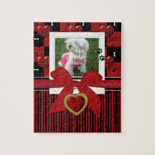 Quebra-cabeça Puppy Lover RED Jigsee Quebra-cabeça, Quadro