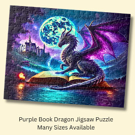 Quebra-cabeça Purple Dragon Reading Book Blue Moon