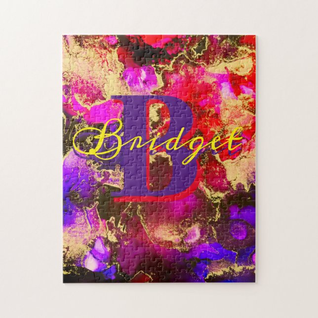 Quebra-cabeça Púrpura selvagem e Tinta de Álcool Fuscia (Vertical)